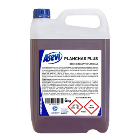 Desengrasante Planchas Plus. Asevi Profesional